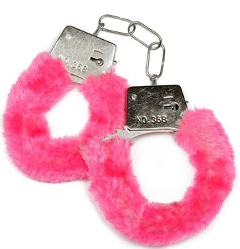 Металлические наручники с розовой опушкой и ключиком Пикантные штучки DP302