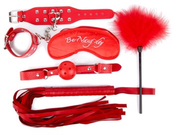 Набор красных БДСМ-аксессуаров из 5 предметов Bior toys NTB-80332