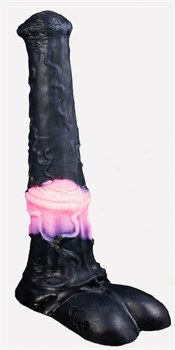 Черно-розовый фаллоимитатор  Мустанг large+  - 52 см.