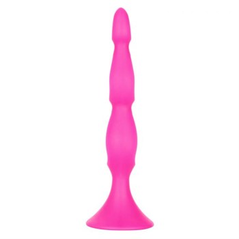 Розовая анальная елочка Silicone Triple Probe - 14,5 см.
