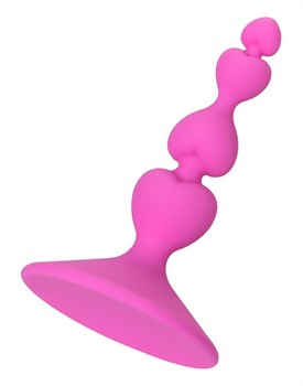 Розовая силиконовая анальная пробка Loverty - 8 см. ToyFa 357002