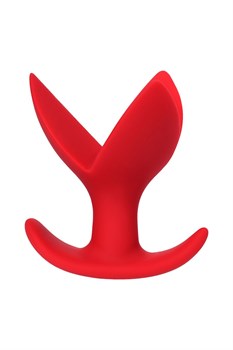 Красная силиконовая расширяющая анальная пробка Flower - 9 см.