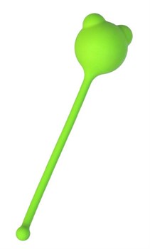 Зеленый силиконовый вагинальный шарик A-Toys с ушками A-toys 764017