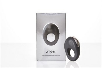 Черное эрекционное виброкольцо ATOM