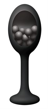 Черная анальная пробка с шариками внутри Rattler - 12,7 см.