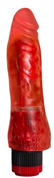 Красный реалистичный вибратор №3 - 17 см.