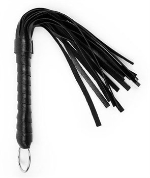 Черная плеть с рукоятью в оплетке - 28 см. Bior toys NTB-80511
