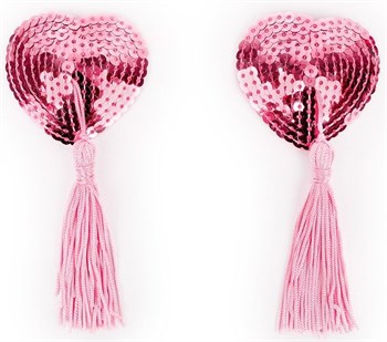 Розовые пэстисы-сердечки с кисточками