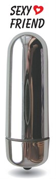 Серебристая гладкая вибропуля Sexy Friend - 8,3 см.