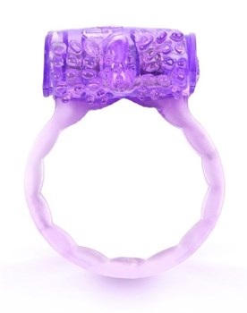 Фиолетовое эрекционное кольцо c вибропулей Brazzers BR007