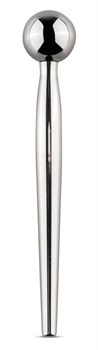 Серебристый уретральный стимулятор Sinner Metal Solid Penis Plug with Ball - 9,5 см.