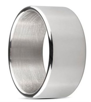 Серебристое эрекционное кольцо Sinner Wide metal head-ring Size S