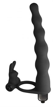 {{photo.Alt || photo.Description || 'Черная вибронасадка для двойного проникновения Jungle Bunny - 17 см.'}}