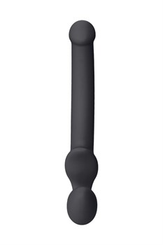 Черный безремневой страпон Silicone Bendable Strap-On - size S