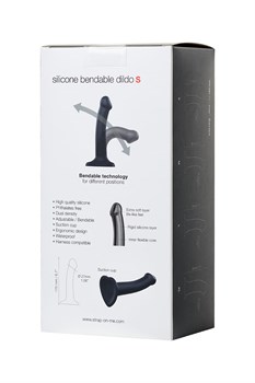 Черный фаллос на присоске Silicone Bendable Dildo S - 17 см.