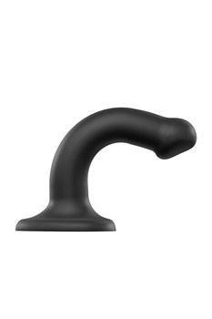 Черный фаллос на присоске Silicone Bendable Dildo S - 17 см.