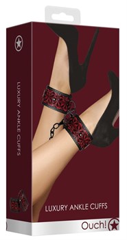 Красно-черные поножи Luxury Ankle Cuffs