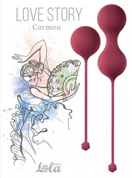 Набор бордовых вагинальных шариков Love Story Carmen