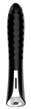 Черный вибромассажер MAGIC DIAMOND THRUSTER - 13 см.