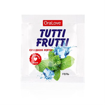 Пробник гель-смазки Tutti-frutti со вкусом мяты - 4 гр. Биоритм LB-30012t