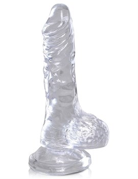 Прозрачный фаллоимитатор King Cock Clear 4  Cock with Balls - 12,7 см.