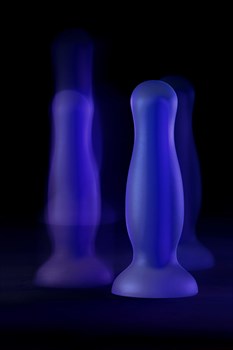 Голубая, светящаяся в темноте анальная втулка Namor Glow - 12,5 см.