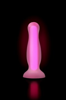 Розовая, светящаяся в темноте анальная втулка John Glow - 12,5 см.