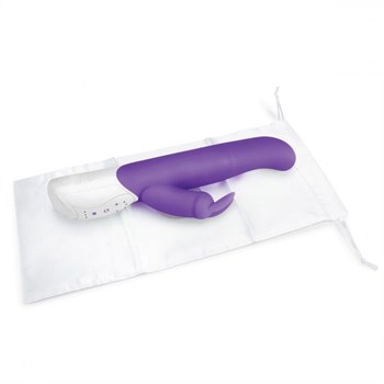 Фиолетовый G-стимулятор с клиторальным отростком - 24 см.