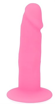 Розовый фаллоимитатор с ограничительным основанием - 10 см. Bior toys CSM-23152