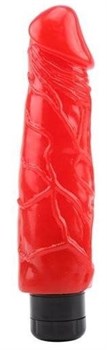 Красный реалистичный вибратор Hot Storm Devilish X1 - 23,4 см.
