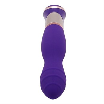 Фиолетовый вибратор с ротацией ECSTASY Deluxe Rippled Vibe - 20 см.