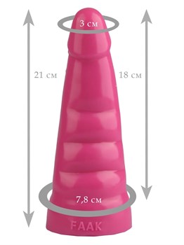 Розовая анальная втулка с шипиками - 21 см.