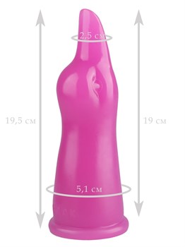 Розовая анальная втулка в виде головы уточки - 19,5 см.