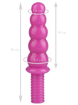 Розовый фантазийный фаллоимитатор - 28 см.