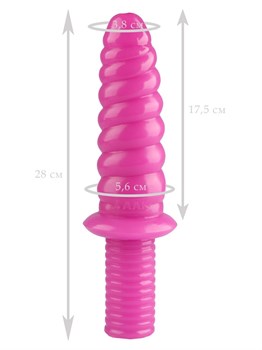 Розовый фантазийный фаллоимитатор  Улитка  - 28 см. 