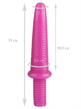 Розовый анальный реалистичный стимулятор - 31 см.