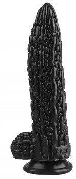 Черный фантазийный фаллоимитатор  Дикая кукуруза  - 21 см. 