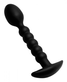 Черный ребристый стимулятор простаты Sojourn Slim Ribbed Prostate Stimulator - 12,1 см.
