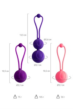 Набор из 3 вагинальных шариков BLOOM разного цвета