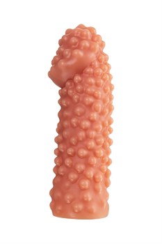 Реалистичная насадка на пенис с бугорками - 16,5 см.