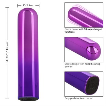 Фиолетовый гладкий мини-вибромассажер Glam Vibe - 9 см.