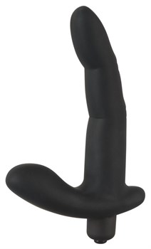 Черный вибромассажер простаты Naughty Finger Prostate Vibe - 13,8 см.
