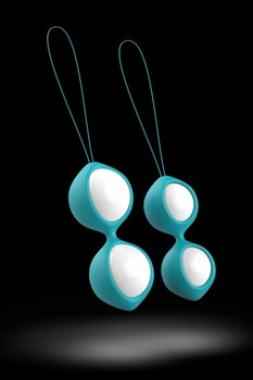 Бело-голубые вагинальные шарики Bfit Classic