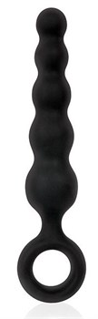 Черный анальный стимулятор-елочка с ограничительным колечком - 8,5 см. Bior toys SEM-55197