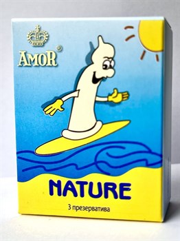 Классические презервативы AMOR Nature  Яркая линия  - 3 шт. AMOR AMOR Nature  Яркая линия  №3