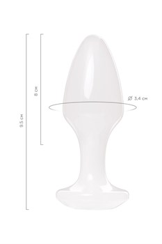 Белая акриловая анальная втулка - 9,5 см.