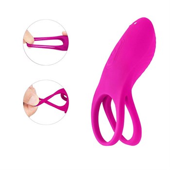 Ярко-розовое эрекционное виброкольцо на пенис с пультом