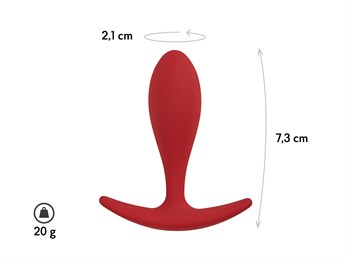 Бордовая анальная пробка Lito S - 7,3 см.