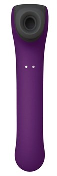 Фиолетовый клиторальный стимулятор Caldo с функцией вибратора - 19 см.
