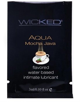 Лубрикант со вкусом кофе мокко Wicked Aqua Mocha Java - 3 мл. Wicked 90324-sachet